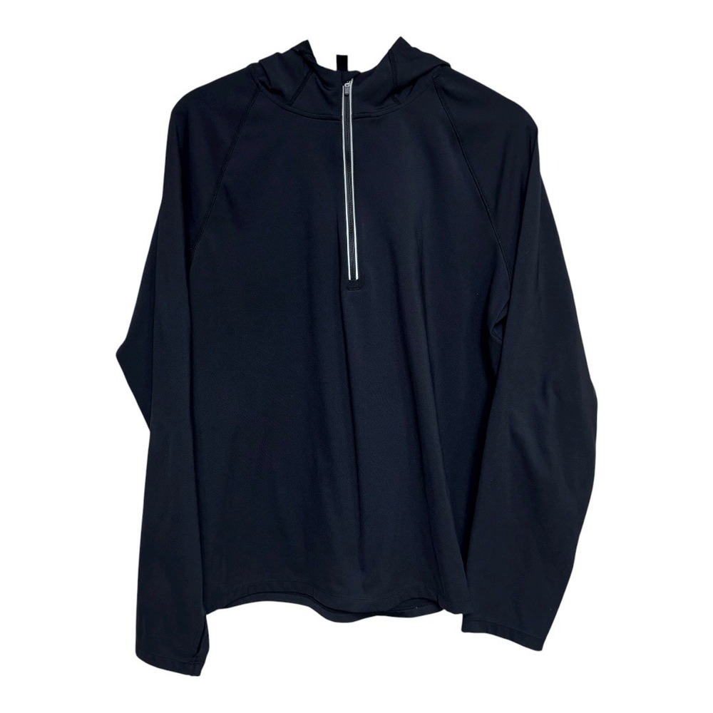 Zella Men's Black Quarter Zip Pullover Hoodie Athleisure Performance Shirt L